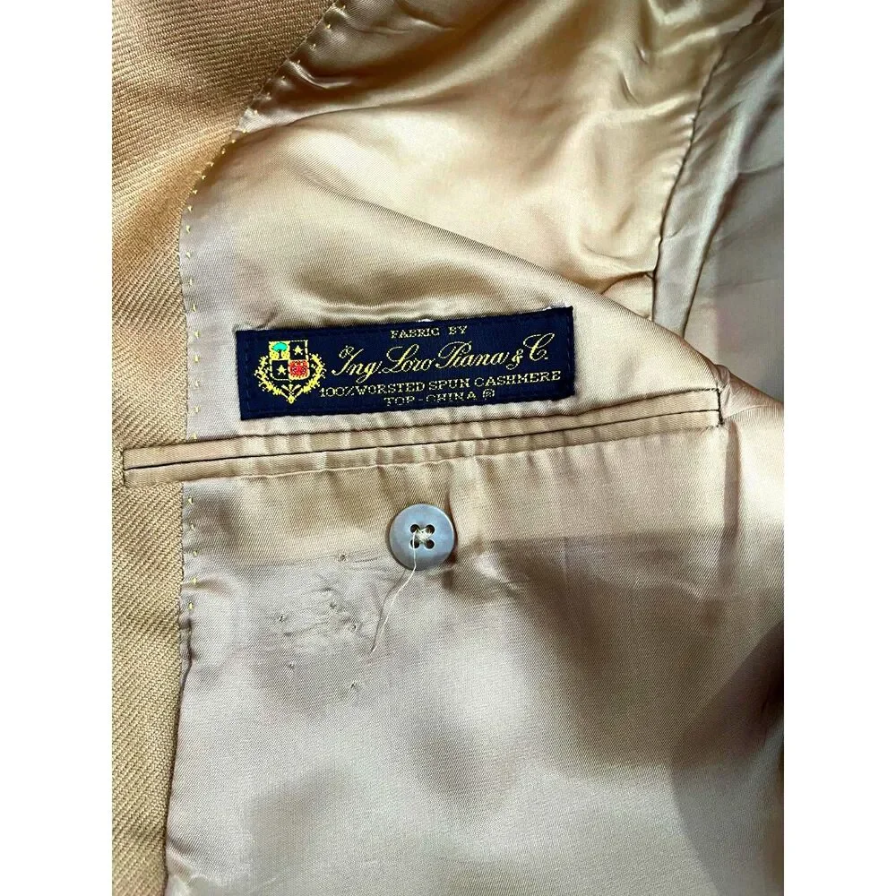 Hart Schaffner Marx Gold Trumpeter Loro Piana Sport Coat Blazer Cashmere 42L VTG